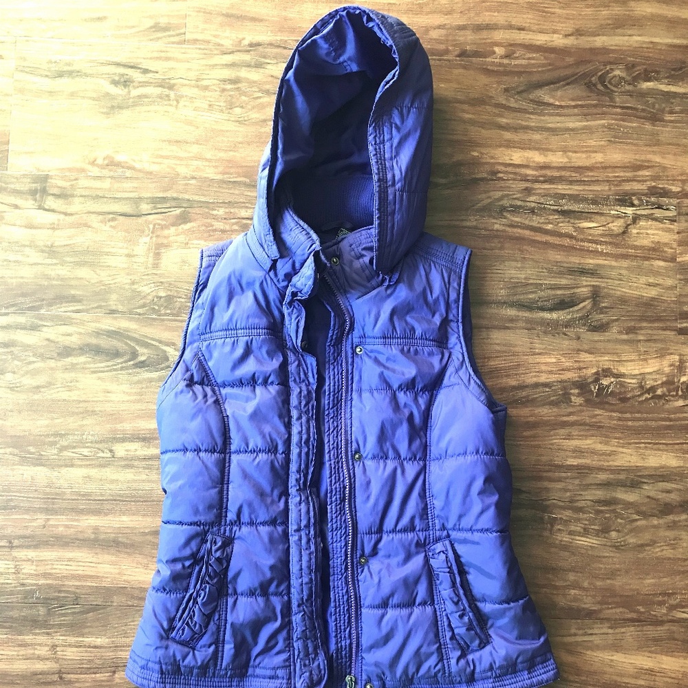 New York & Co Women's Purple Vest with Hood Size M